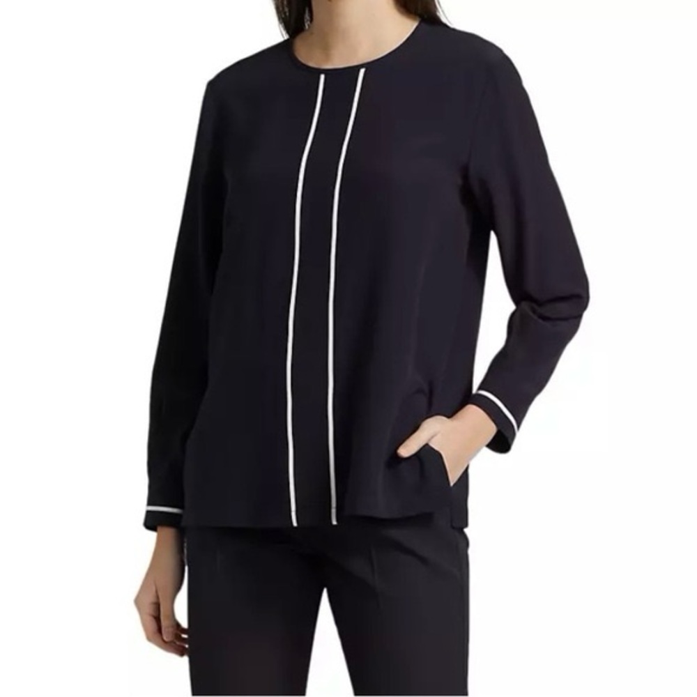 Max Mara Filovia Silk Shirt Navy Blue